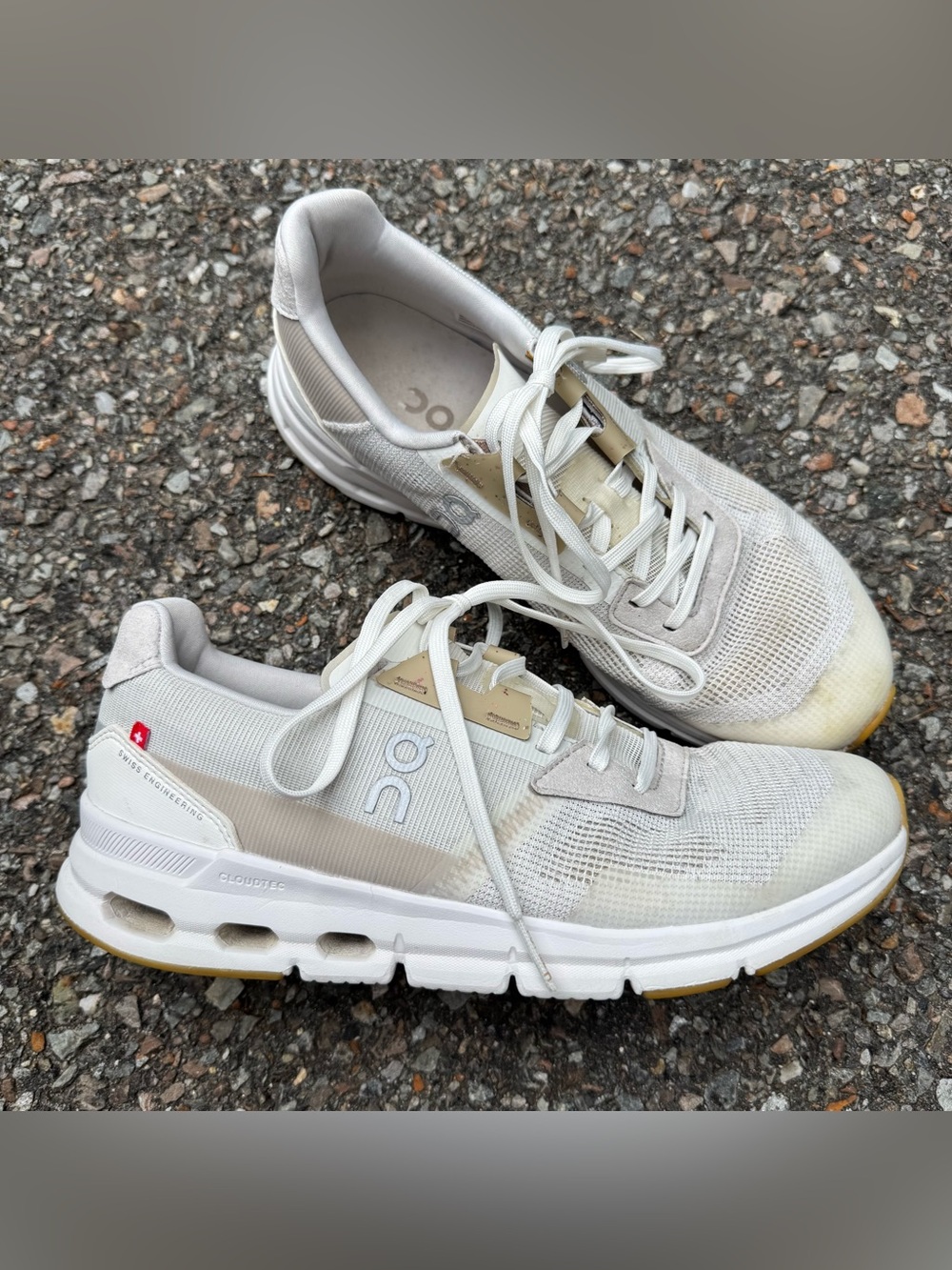 On Cloudrift Shoes Womens 8 Sneakers off White Sand Active Lace Up Gym Athletic